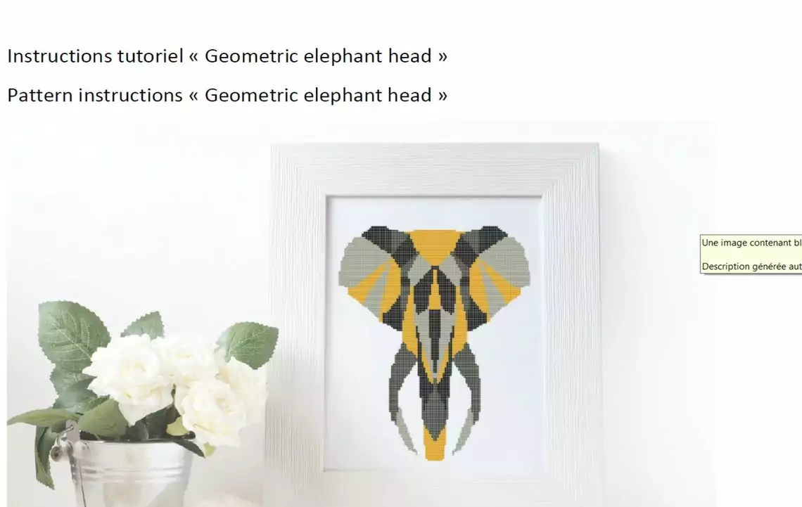 Point De Croix Eléphant Géométrique – Image 4