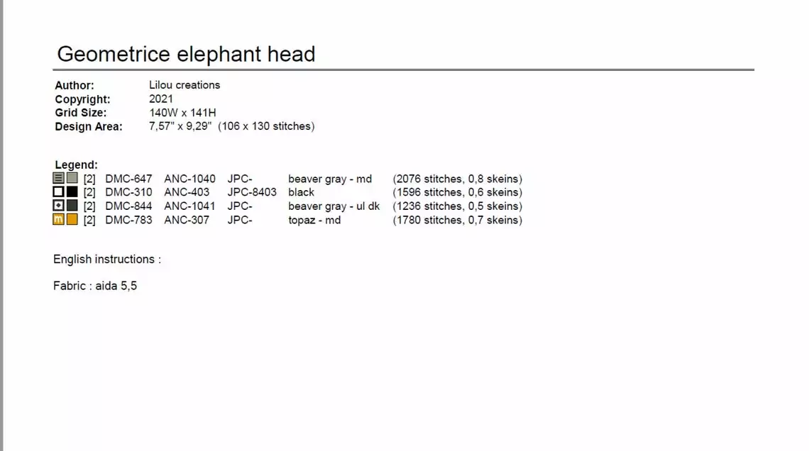 Point De Croix Eléphant Géométrique – Image 6