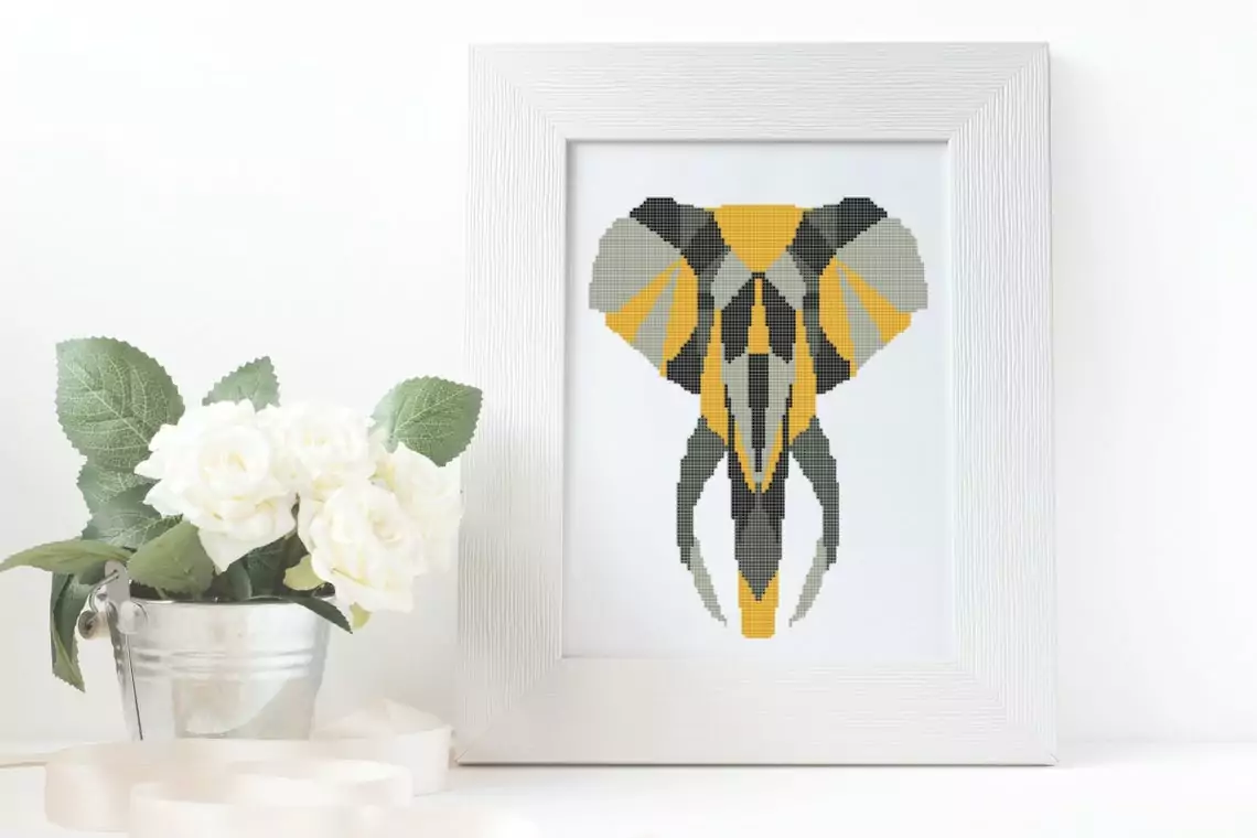 Point De Croix Eléphant Géométrique