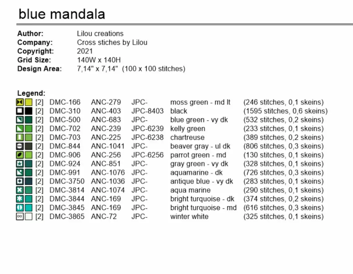 Point De Croix Mandala Bleu – Image 4
