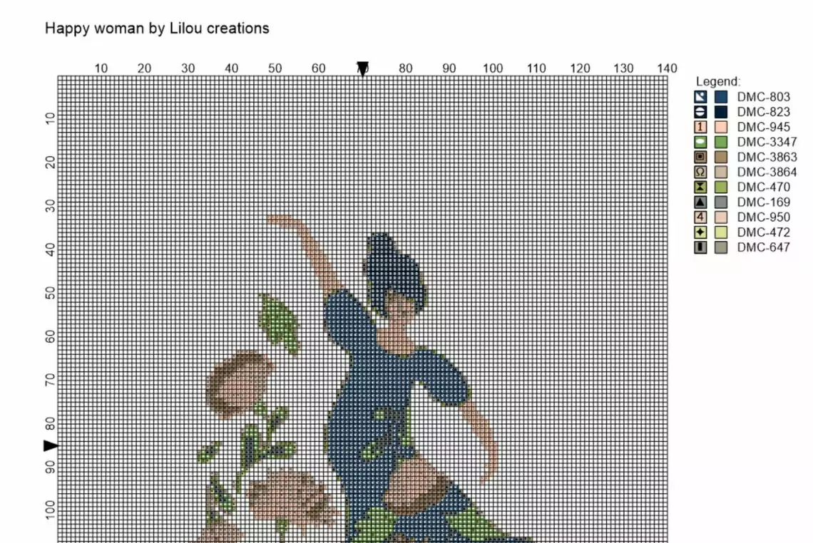 Point De Croix Moderne Femme qui Danse – Image 5