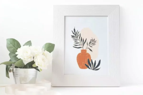Point De Croix Moderne Fleur 1