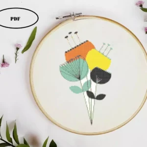 Point De Croix Moderne Fleur 2