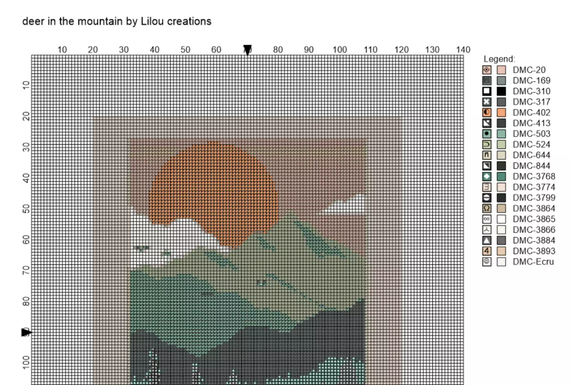 Point de croix PDF cerf – Image 3
