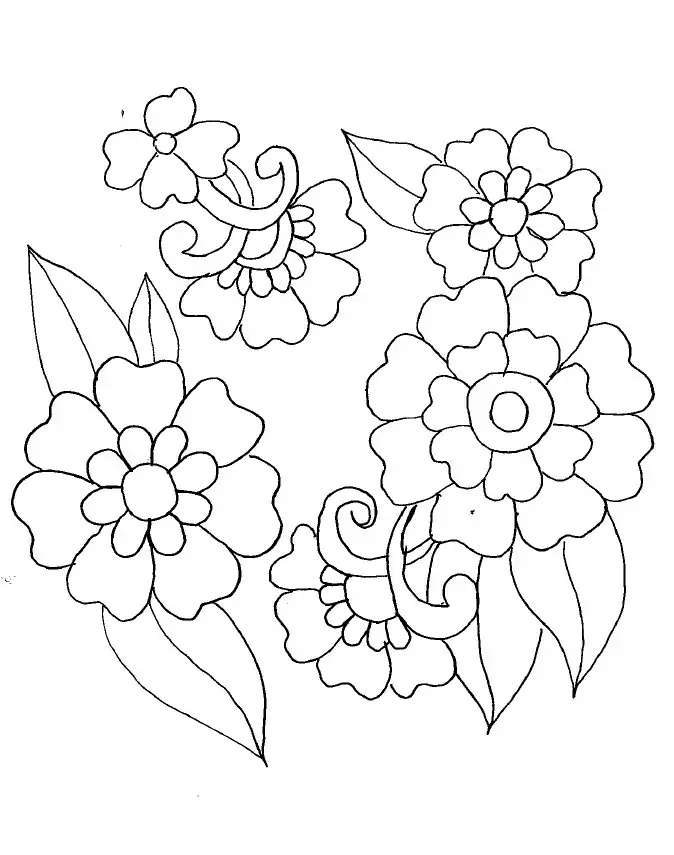 dessin fleur brodée