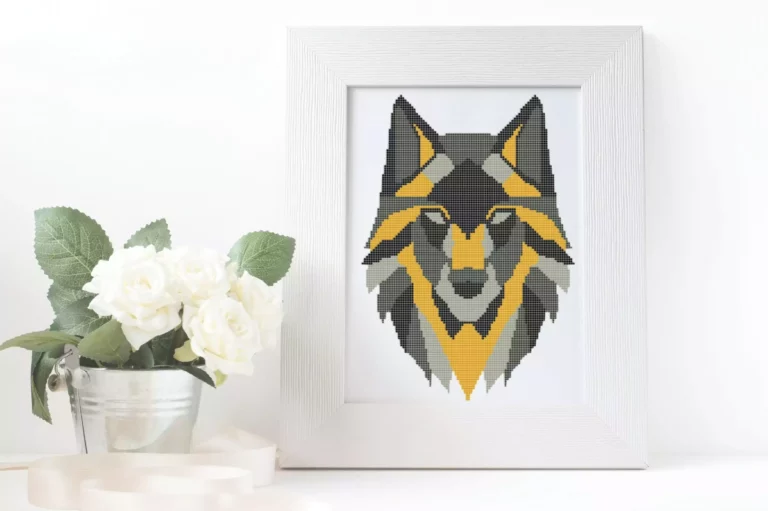 Point de croix loup géométrique