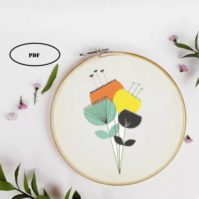 Point de croix PDF fleur