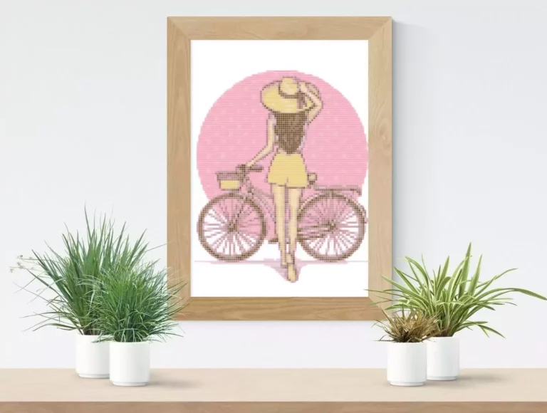 Point de croix PDF la jeune fille et la bicyclette