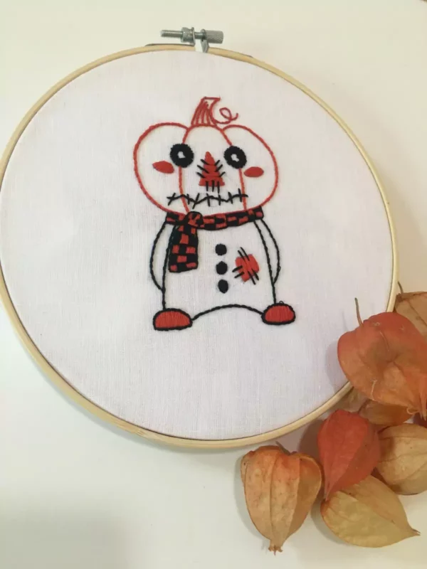 broderie citrouille halloween 2