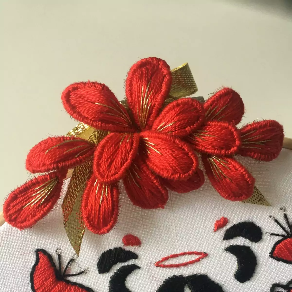 Broderie relief stumpwork