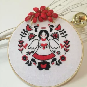 Broderie ange de Noel stumpwork