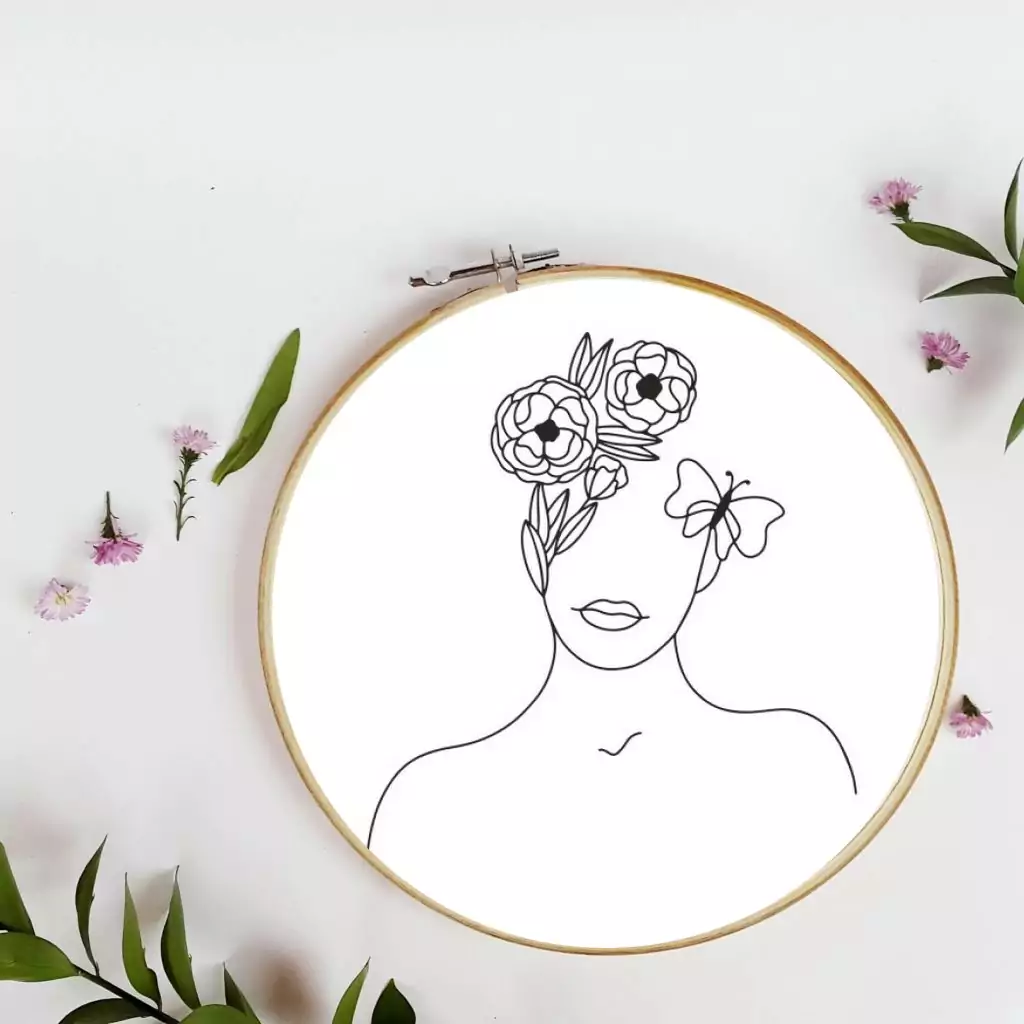 Cahier de broderie visages au trait – Image 4