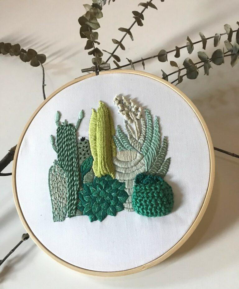 Cahier de broderie les cactus