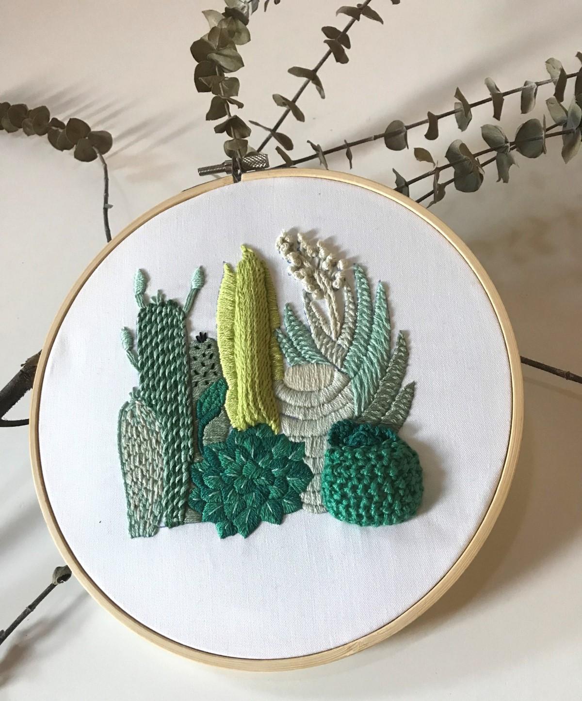 Cahier de broderie les cactus