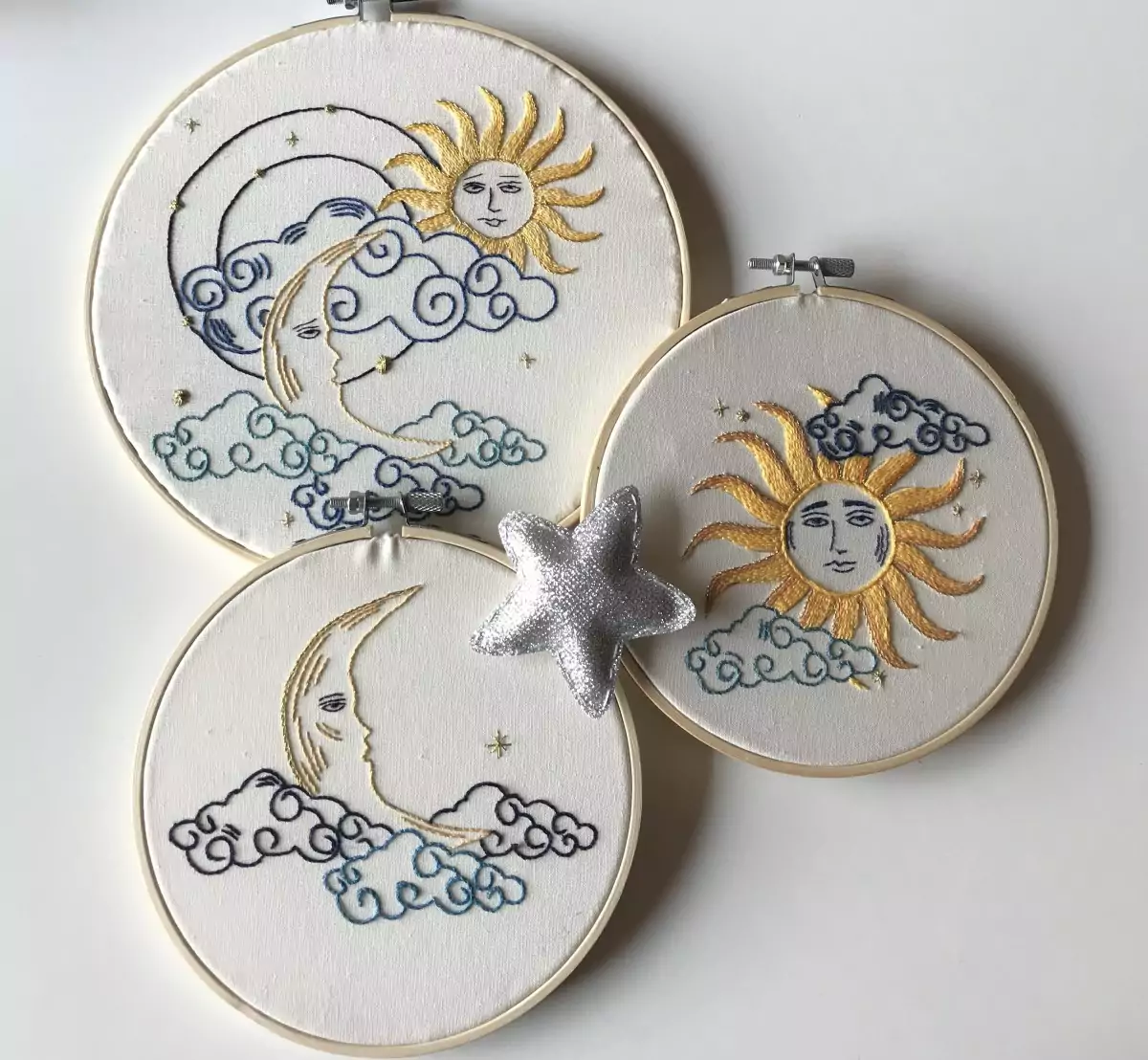 broderie soleil et lune