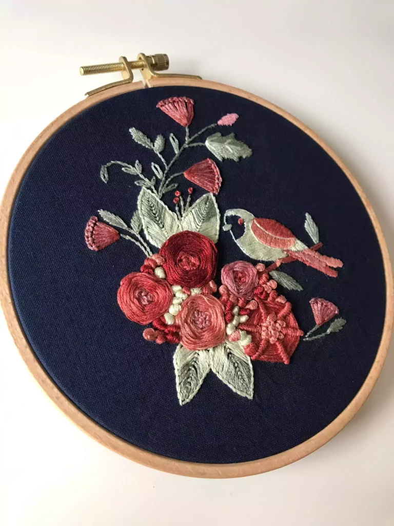 Cahier de broderie ou kit complet l&rsquo;oiseau