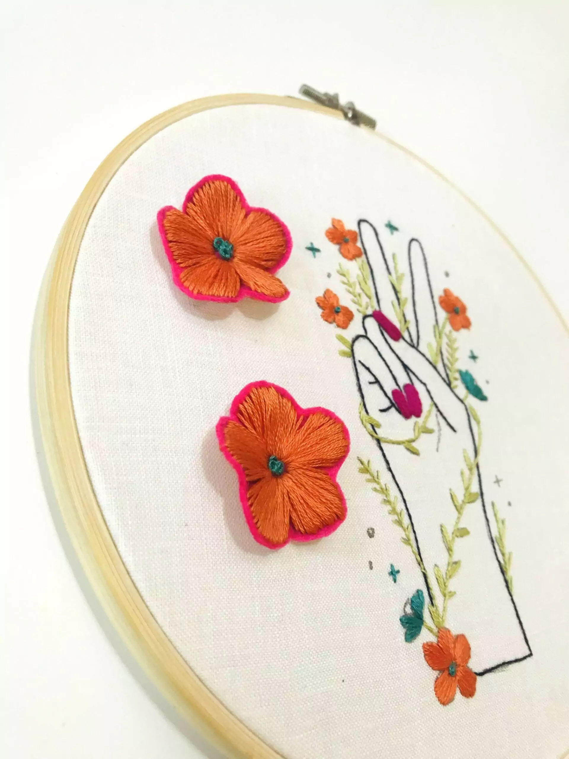 Broderie moderne main fleurie – Image 4