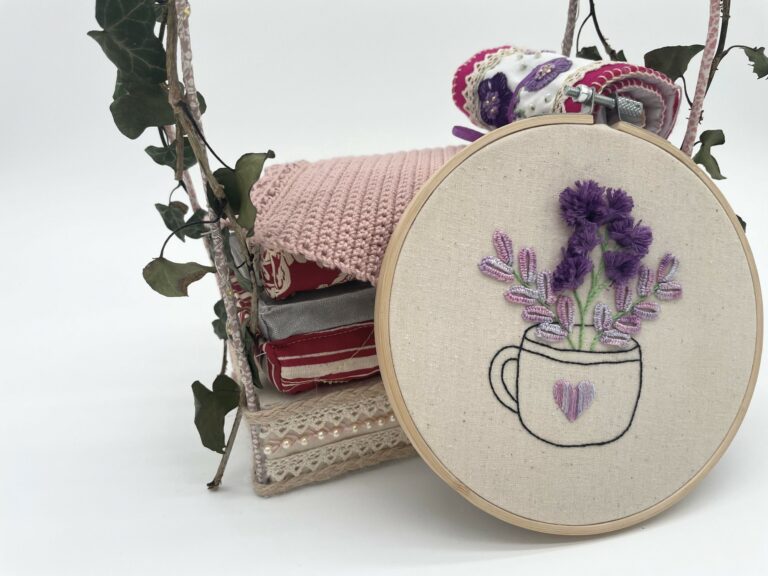 Tutoriel broderie tasse fleurie