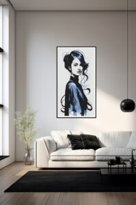 Point de croix femme en kimono